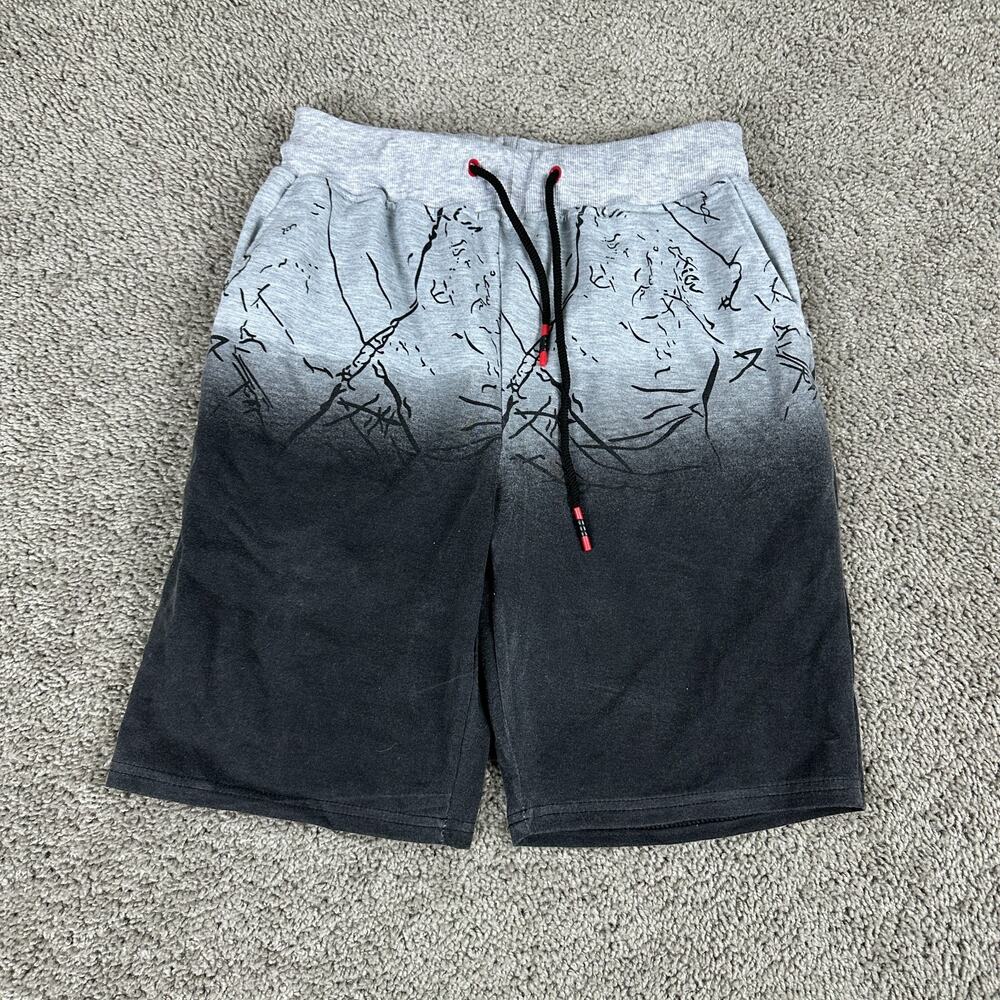 Manfinity Shorts Mens Medium Gray Black Hombre Dyed Geometric Drawstring Gym